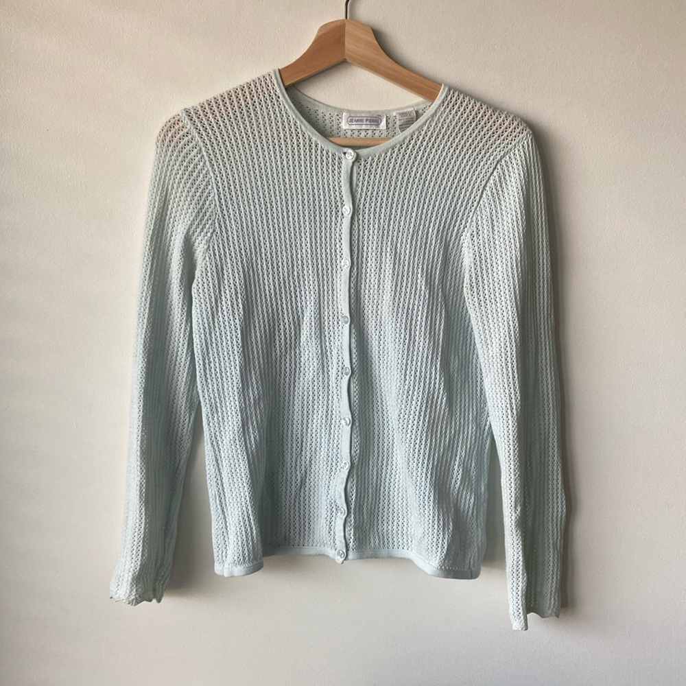 Jeanne Pierre 100% Cotton Crochet Vintage Cardigan